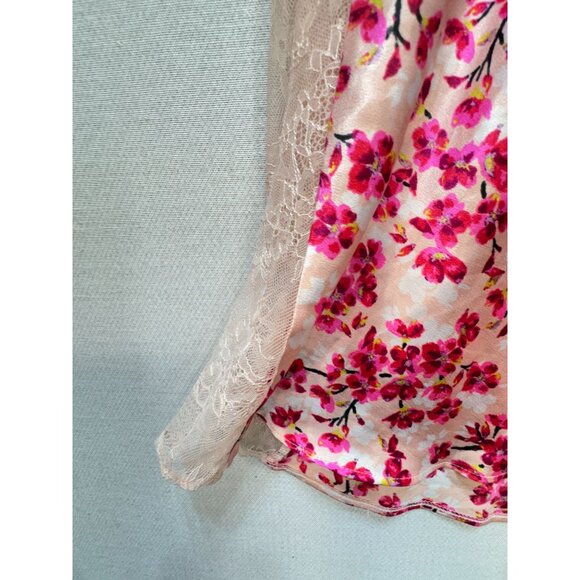 Victoria's Secret Women's Satin Slip Nightie Criss Cross Back Sz M Multi Blossom - Picture 14 of 14